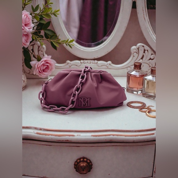 Badgley Mischka Handbags - NWT Badgley Mischka Plum Dumpling Clutch